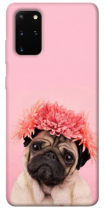 Чохол Мопс із квітами для Galaxy S20 Plus (2020)