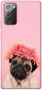 Чохол Мопс із квітами для Galaxy Note 20