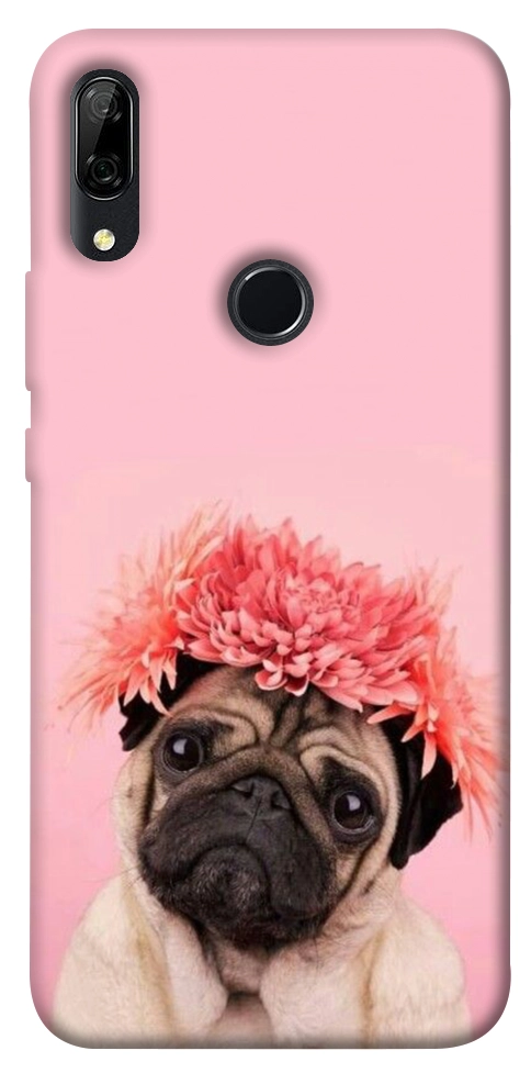 Чохол Мопс із квітами для Huawei P Smart Z