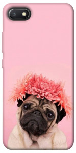 Чехол Мопс с цветами для Xiaomi Redmi 6A