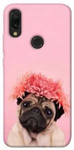 Чехол Мопс с цветами для Xiaomi Redmi Y3