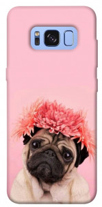 Чохол Мопс із квітами для Galaxy S8 (G950)