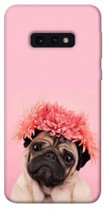 Чехол Мопс с цветами для Galaxy S10e