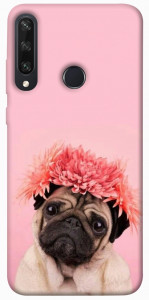 Чохол Мопс із квітами для Huawei Y6p