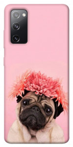Чохол Мопс із квітами для Galaxy S20 FE