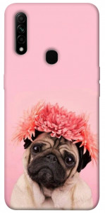Чохол Мопс із квітами для Oppo A31