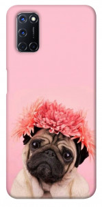 Чохол Мопс із квітами для Oppo A72