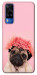Чохол Мопс із квітами для Vivo Y51a
