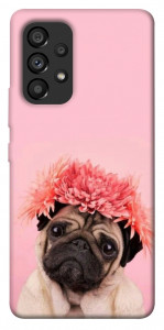 Чохол Мопс із квітами для Galaxy A53