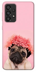 Чехол Мопс с цветами для Galaxy A33 5G