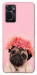 Чехол Мопс с цветами для Oppo A76 4G