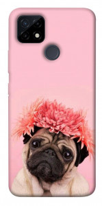 Чехол Мопс с цветами для Realme C21Y