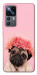 Чехол Мопс с цветами для Xiaomi 12T