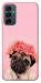 Чехол Мопс с цветами для Galaxy M23 5G