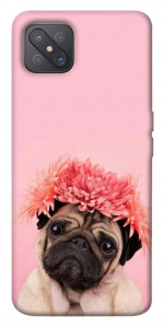 Чехол Мопс с цветами для Oppo A92s