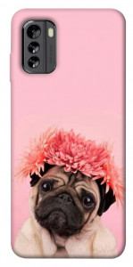 Чохол Мопс із квітами для Nokia G60