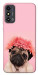 Чехол Мопс с цветами для ZTE Blade A53