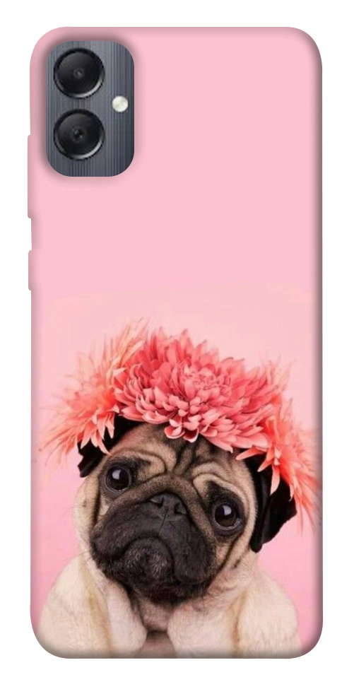 Чохол Мопс із квітами для Galaxy A05