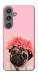 Чехол Мопс с цветами для Galaxy S24+