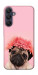 Чехол Мопс с цветами для Galaxy A25 5G