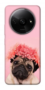 Чехол Мопс с цветами для Xiaomi Redmi A3