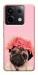 Чохол Мопс із квітами для Xiaomi Redmi Note 13 Pro 4G
