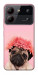 Чехол Мопс с цветами для ZTE Blade A54 4G