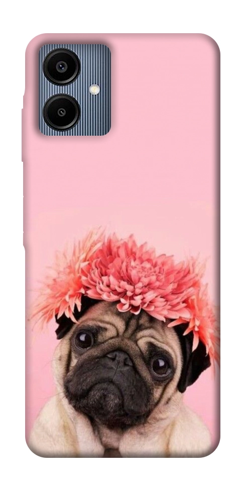 Чохол Мопс із квітами для Galaxy A06