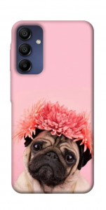 Чехол Мопс с цветами для Samsung Galaxy A16 4G