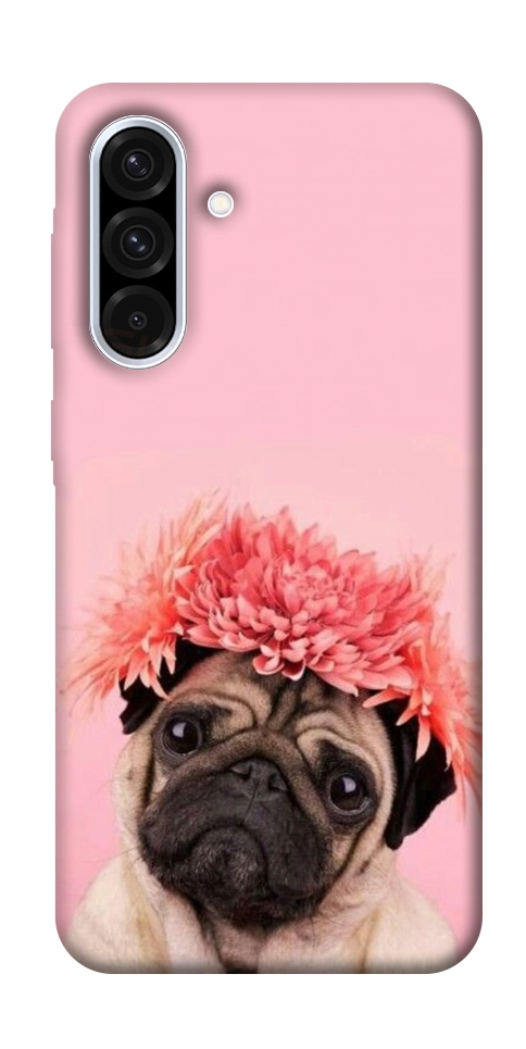 Чехол Мопс с цветами для Galaxy A36 5G