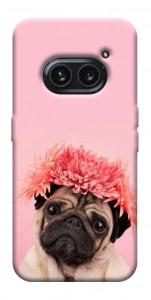 Чехол Мопс с цветами для Nothing Phone (2a)