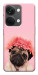 Чехол Мопс с цветами для OnePlus Nord 3