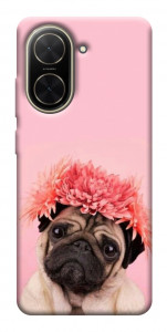 Чохол Мопс із квітами для Xiaomi Poco C71