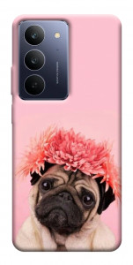 Чехол Мопс с цветами для Realme C75x