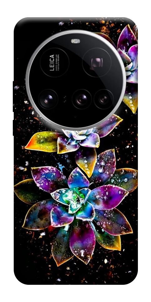 Чехол Flowers on black для Xiaomi 15 Ultra
