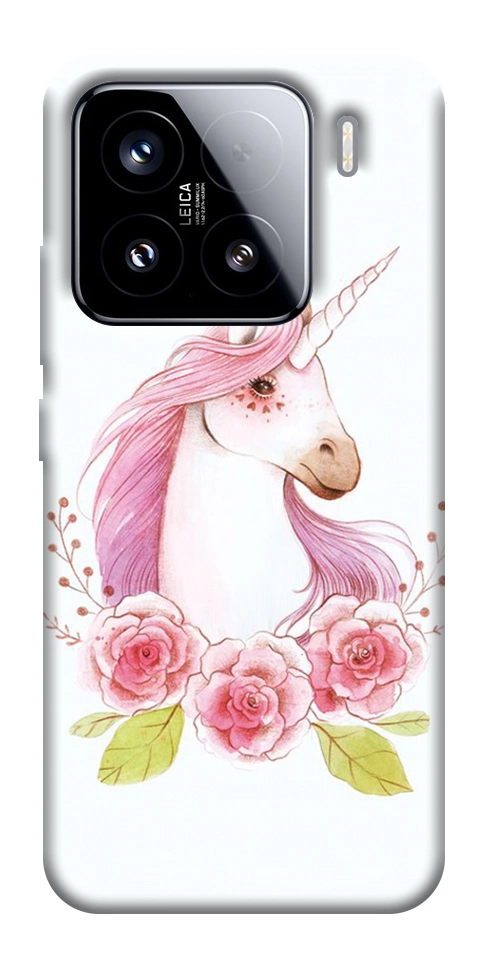 Чохол Єдиноріг з квітами для Xiaomi 15