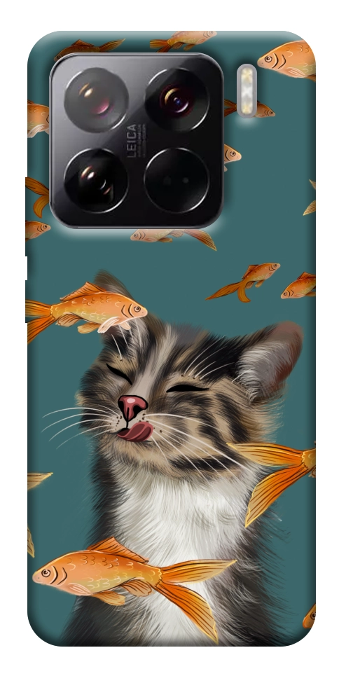 Чехол Cat with fish для Xiaomi 15 Pro