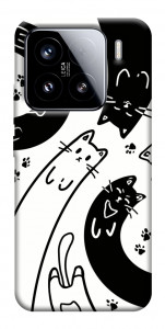 Чехол Черно-белые коты для Xiaomi 15