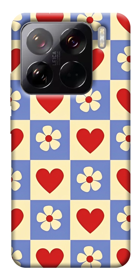 Чехол Сердечки-цветочки для Xiaomi 15 Pro