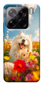 Чехол Happy dog in flowers для Xiaomi 15 Pro