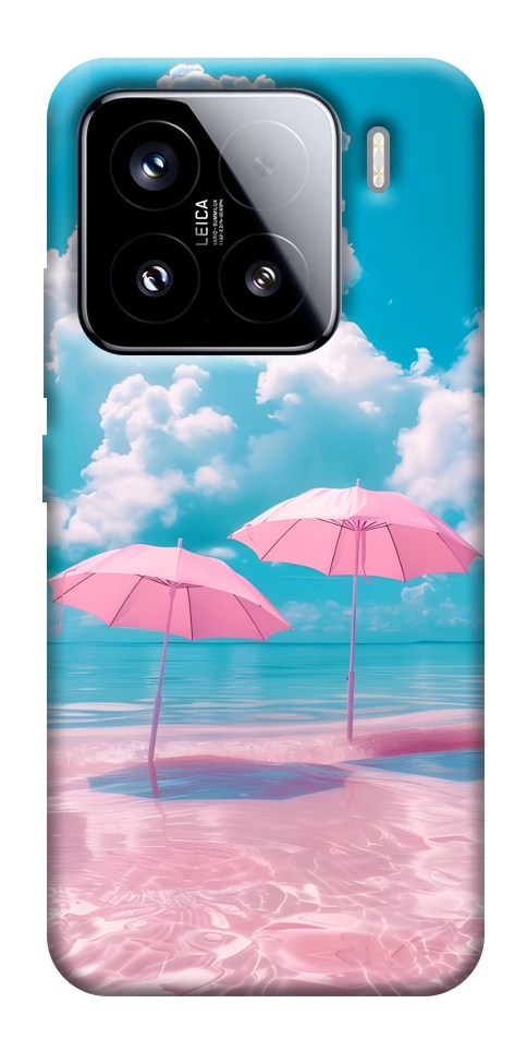 Чехол Розовые зонтики для Xiaomi 15