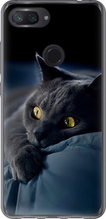 Чохол для Xiaomi Mi 8 Lite Димчастий кіт (Сірий)