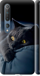 Чехол для Xiaomi Mi 10 Дымчатый кот (Серый)