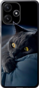 Чехол для Xiaomi Redmi Note 12R Дымчатый кот (Серый)