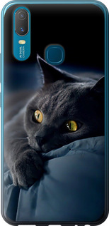 Чехол для Vivo Y11 Дымчатый кот (Серый)