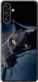 Чехол для Samsung Galaxy A04s Дымчатый кот (Серый)