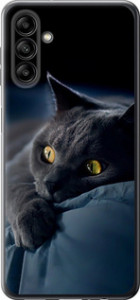 Чехол для Samsung Galaxy A04s Дымчатый кот (Серый)