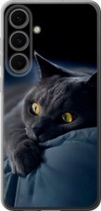 Чохол для Samsung Galaxy S24 FE Димчастий кіт (Сірий)