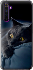 Чехол для Realme 6 Pro Дымчатый кот (Серый)