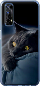 Чехол для Realme 7 Дымчатый кот (Серый)